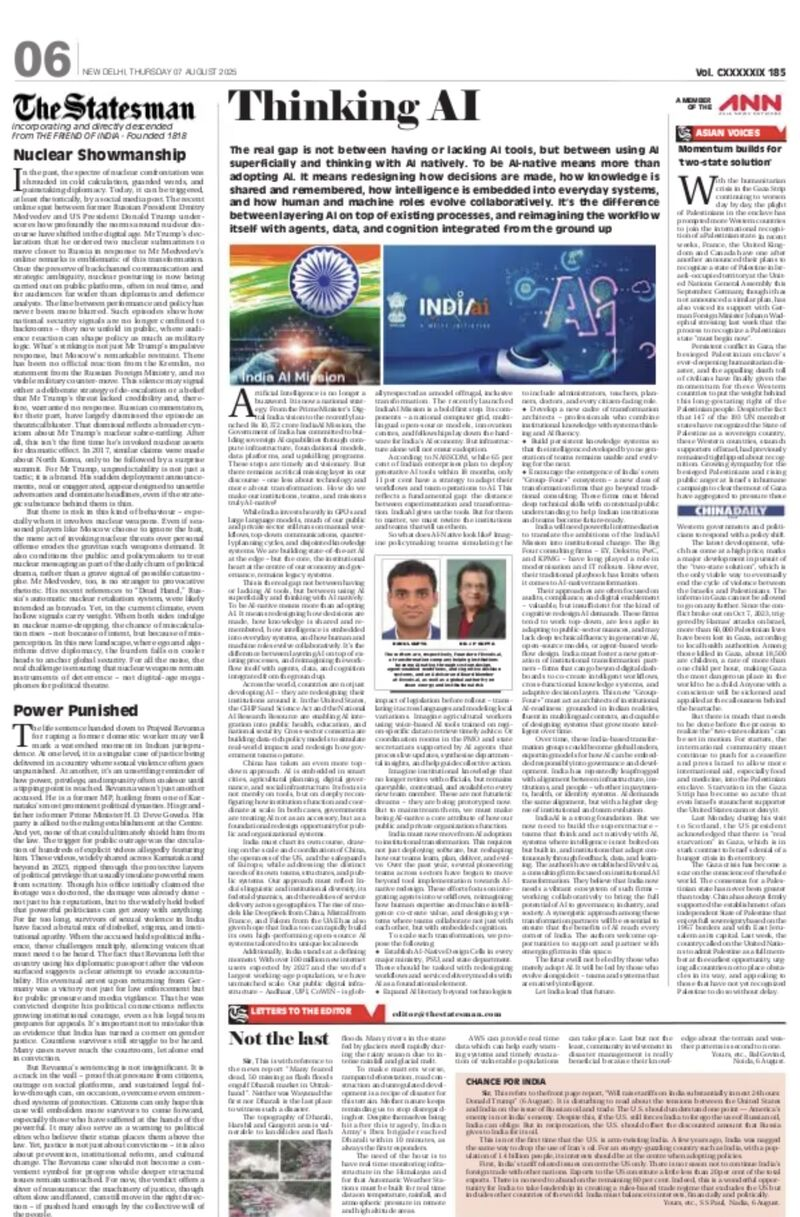 Statesman newspaper op-ed on AI transformation